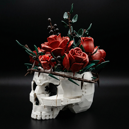 Caveira G&oacute;tica e Rosas (1079 pe&ccedil;as)