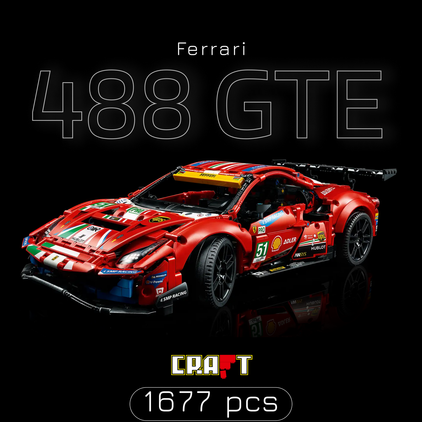Ferrari 488 GTE (1677 pe&ccedil;as)