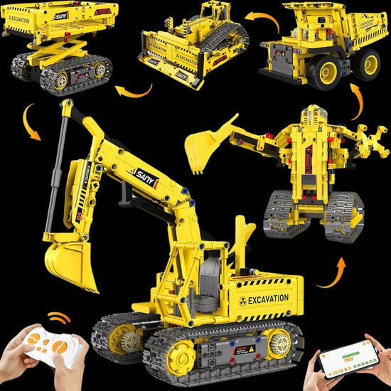 5 Carros de Constru&ccedil;&atilde;o Motorizados em 1 (555 pe&ccedil;as)