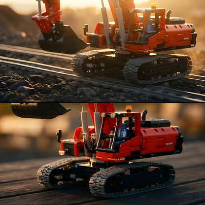 Escavadeira - Liebherr R 9800 Vermelha (4767 pe&ccedil;as)