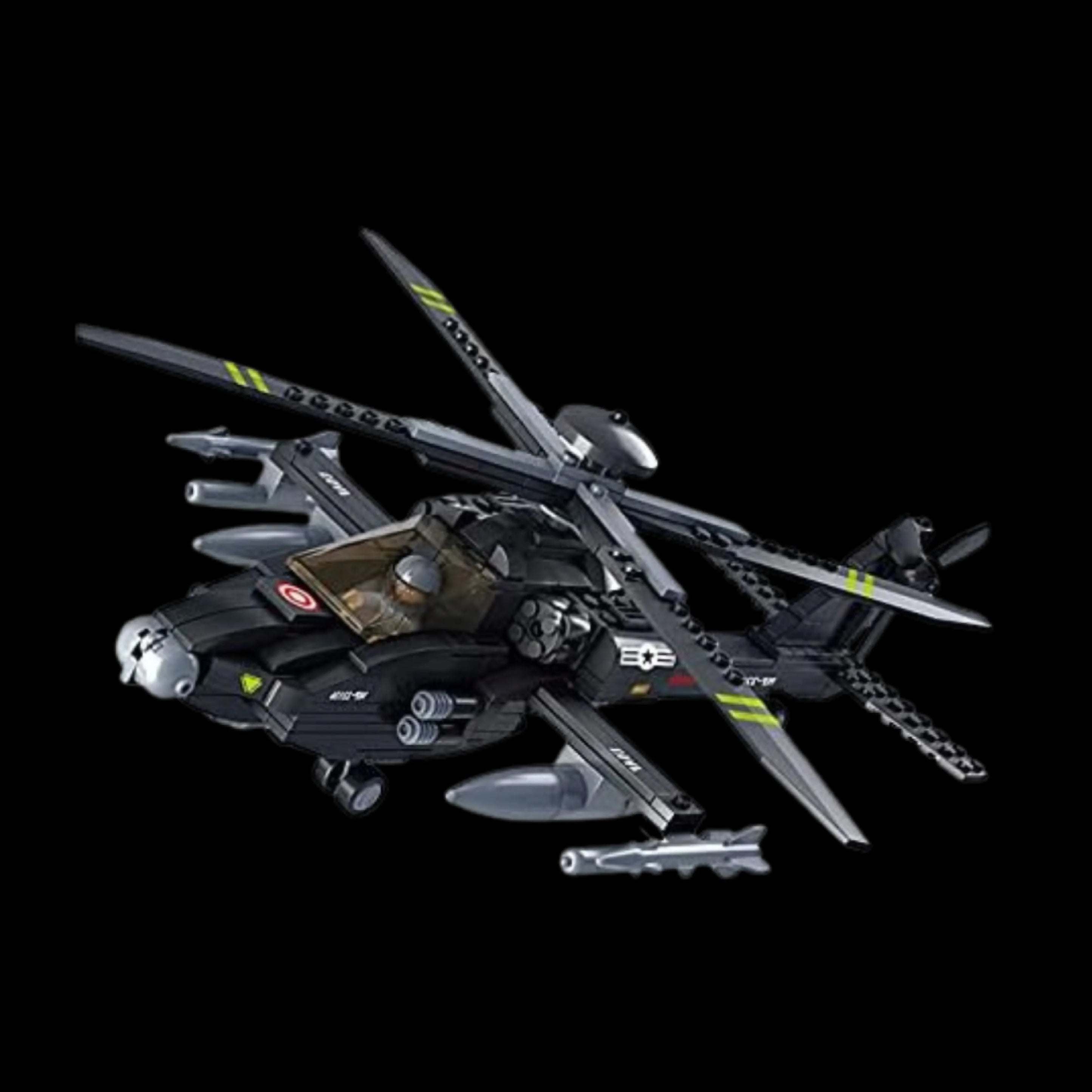 Helic&oacute;ptero Boeing AH-64 Apache (293 p&ccedil;s) - Brics Craft