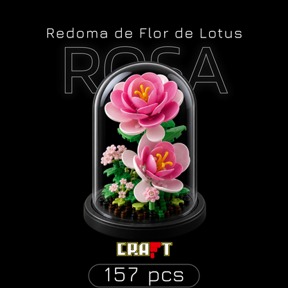 Redoma de Flor de L&oacute;tus Rosa (157 pe&ccedil;as)