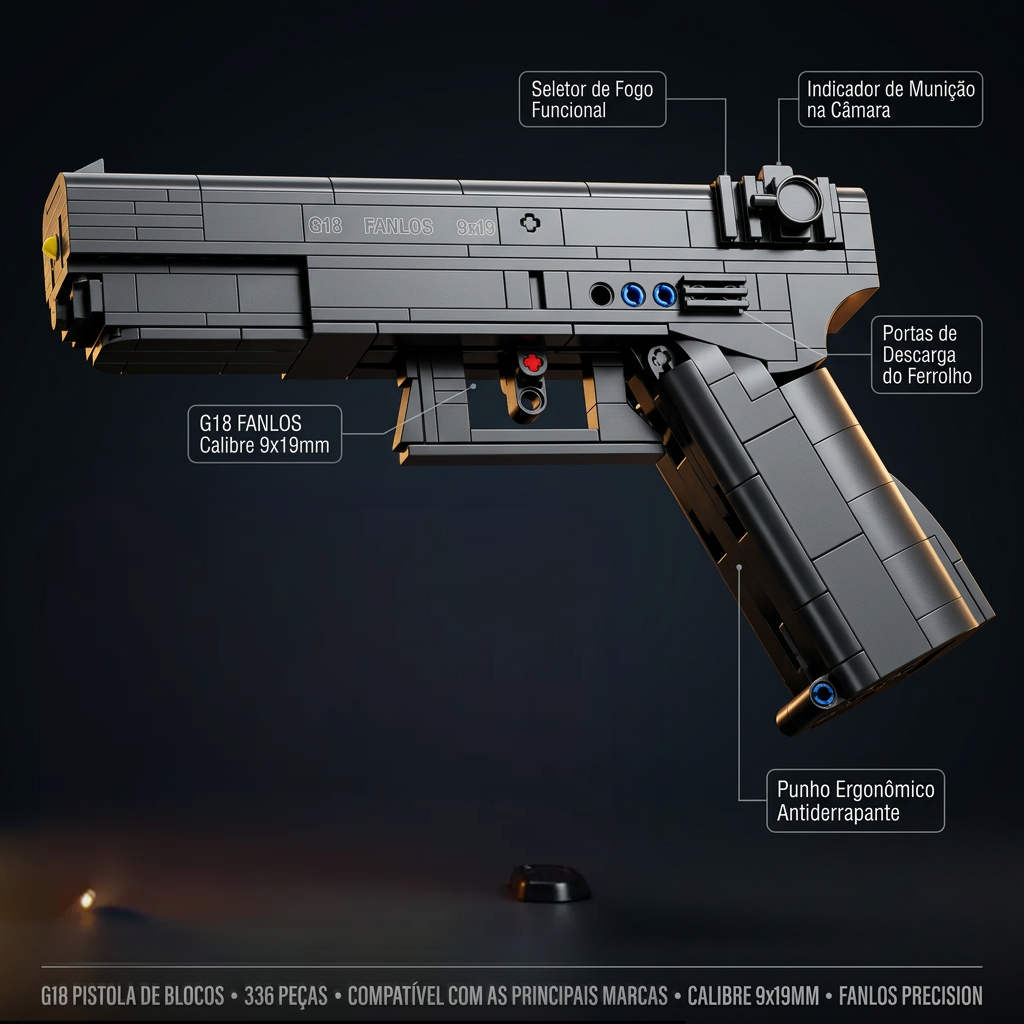 Pistola G18 Autom&aacute;tica (336 pe&ccedil;as)