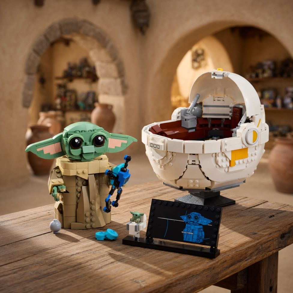 Baby Yoda no Carrinho Flutuante (1048 pe&ccedil;as)