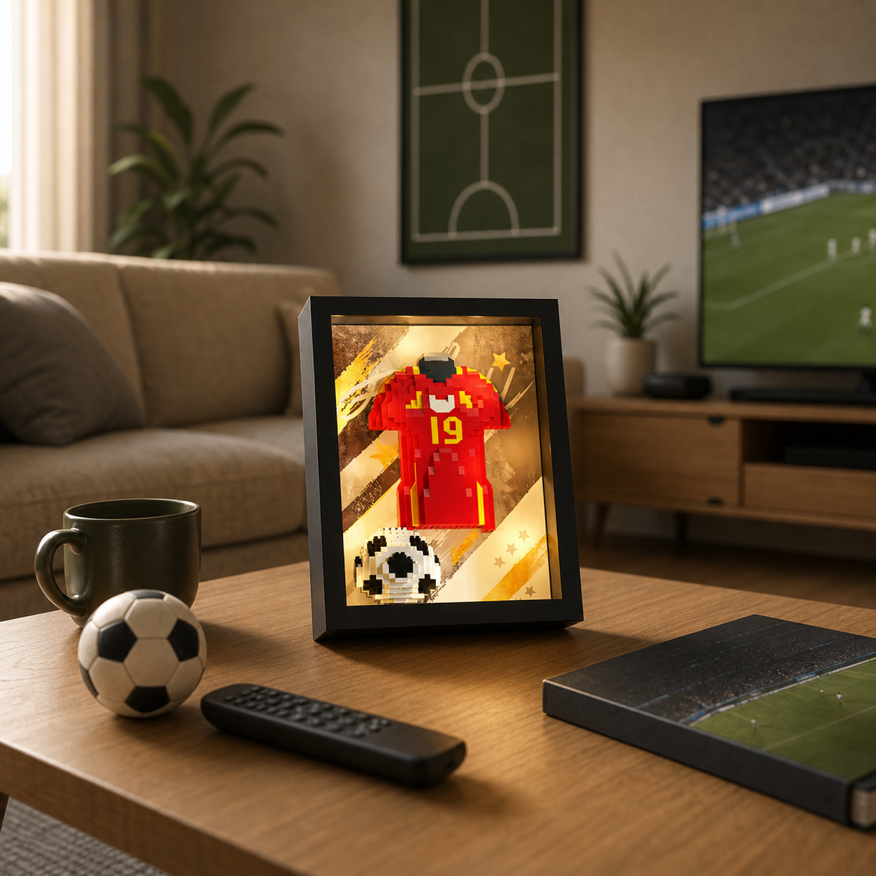 Porta-Retrato Camisa Futebol Vermelha N19 - imagem 07 - Brics Craft