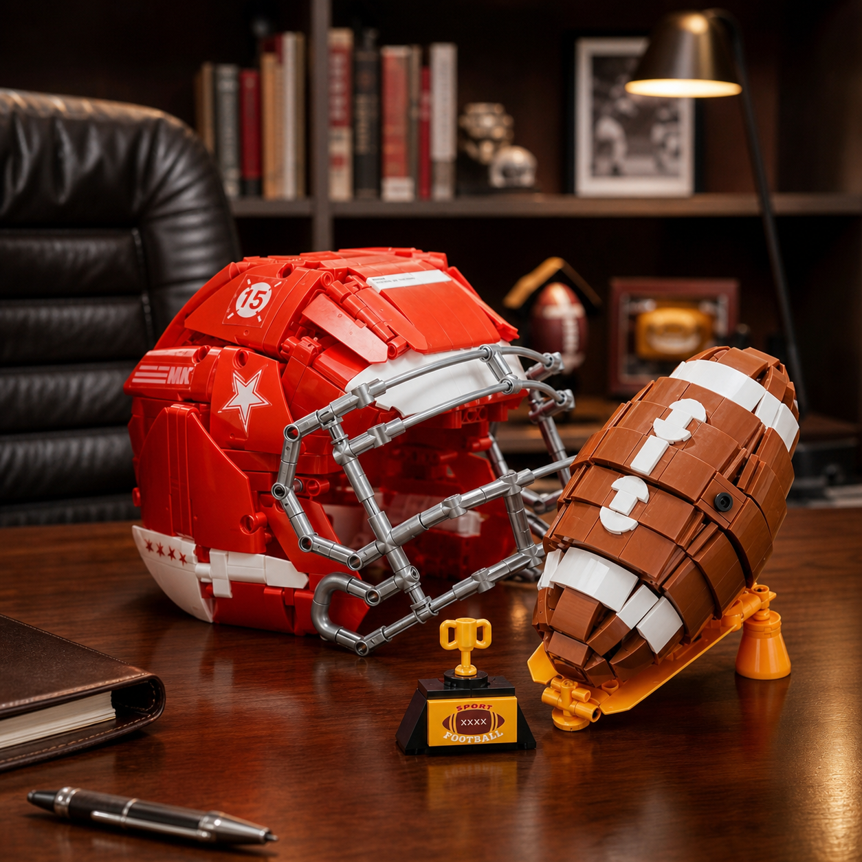 Capacete e Bola de Futebol Americano (1038 pecas)