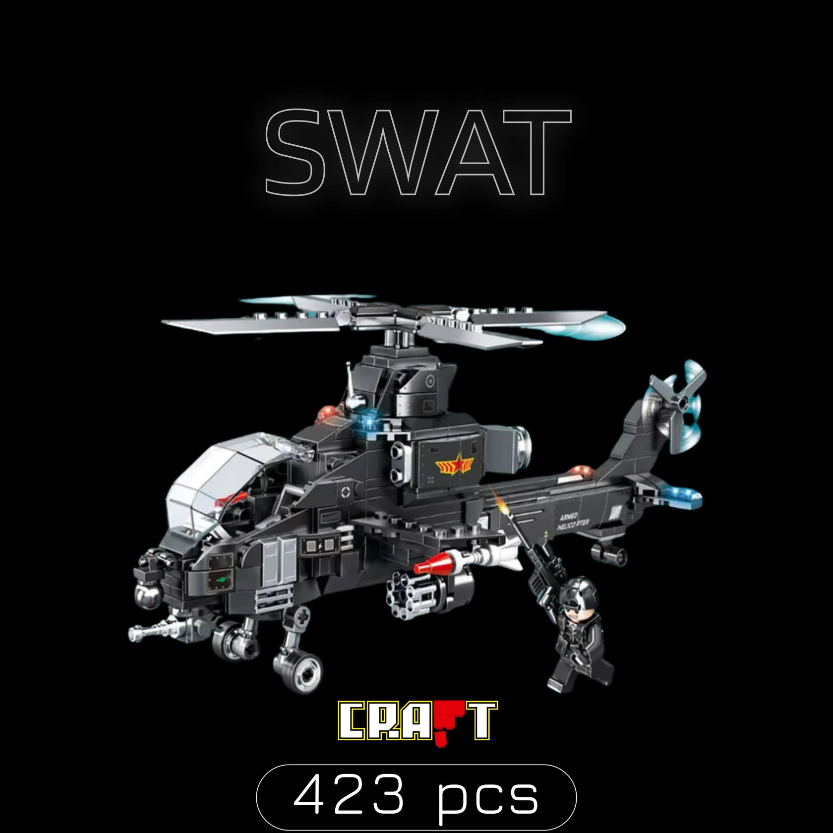 Helic&oacute;ptero SWAT (423 p&ccedil;s) - Brics Craft